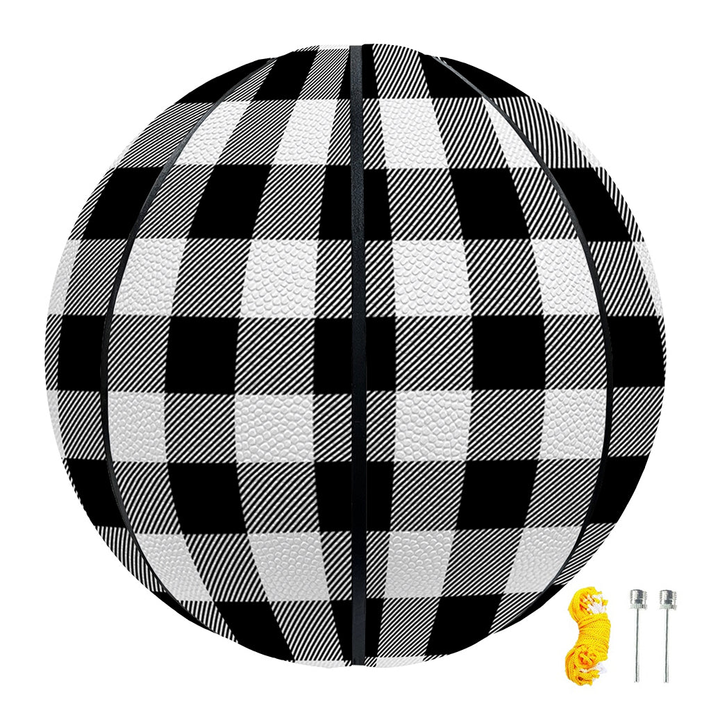Black And White Buffalo Plaid Print Basketball