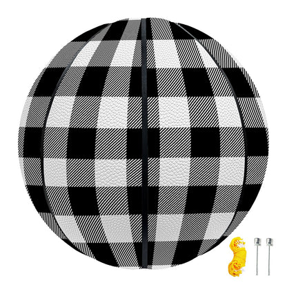 Black And White Buffalo Plaid Print Basketball