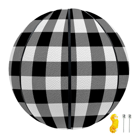 Black And White Buffalo Plaid Print Basketball