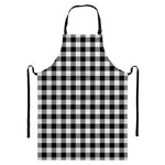 Black And White Buffalo Plaid Print Bib Apron With Pocket
