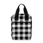 Black And White Buffalo Plaid Print Bible Tote Bag