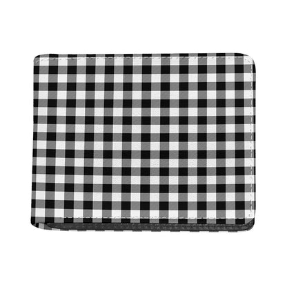 Black And White Buffalo Plaid Print Bifold Wallet