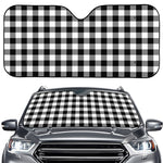 Black And White Buffalo Plaid Print Car Windshield Sun Shade