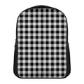Black And White Buffalo Plaid Print Casual Backpack