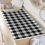 Black And White Buffalo Plaid Print Changing Pad Cover