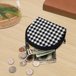 Black And White Buffalo Plaid Print Coin Purse