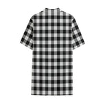 Black And White Buffalo Plaid Print Cotton Hawaiian Shirt