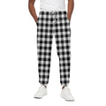Black And White Buffalo Plaid Print Cotton Sweatpants