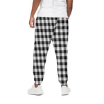 Black And White Buffalo Plaid Print Cotton Pants