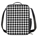 Black And White Buffalo Plaid Print Crossbody Lunch Bag