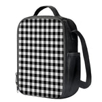 Black And White Buffalo Plaid Print Crossbody Lunch Bag