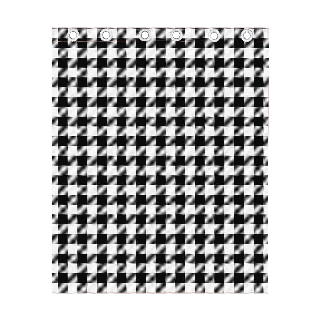 Black And White Buffalo Plaid Print Curtain