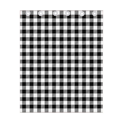 Black And White Buffalo Plaid Print Curtain