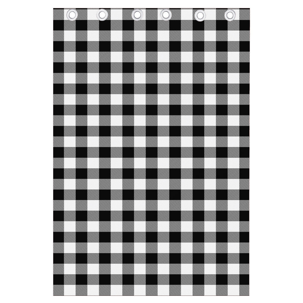 Black And White Buffalo Plaid Print Curtain