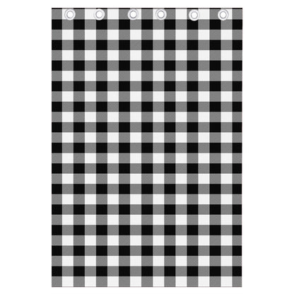 Black And White Buffalo Plaid Print Curtain