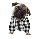 Black And White Buffalo Plaid Print Dog Zip Up Hoodie