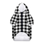 Black And White Buffalo Plaid Print Dog Zip Up Hoodie