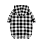 Black And White Buffalo Plaid Print Dog Zip Up Hoodie