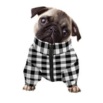 Black And White Buffalo Plaid Print Dog Zip Up Jacket