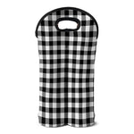 Black And White Buffalo Plaid Print Double Neoprene Wine Tote