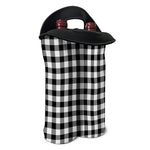 Black And White Buffalo Plaid Print Double Neoprene Wine Tote
