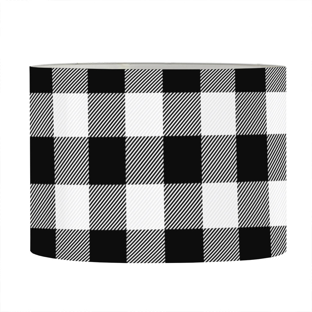 Black And White Buffalo Plaid Print Drum Lamp Shade