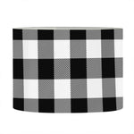 Black And White Buffalo Plaid Print Drum Lamp Shade