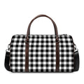 Black And White Buffalo Plaid Print Duffel Bag