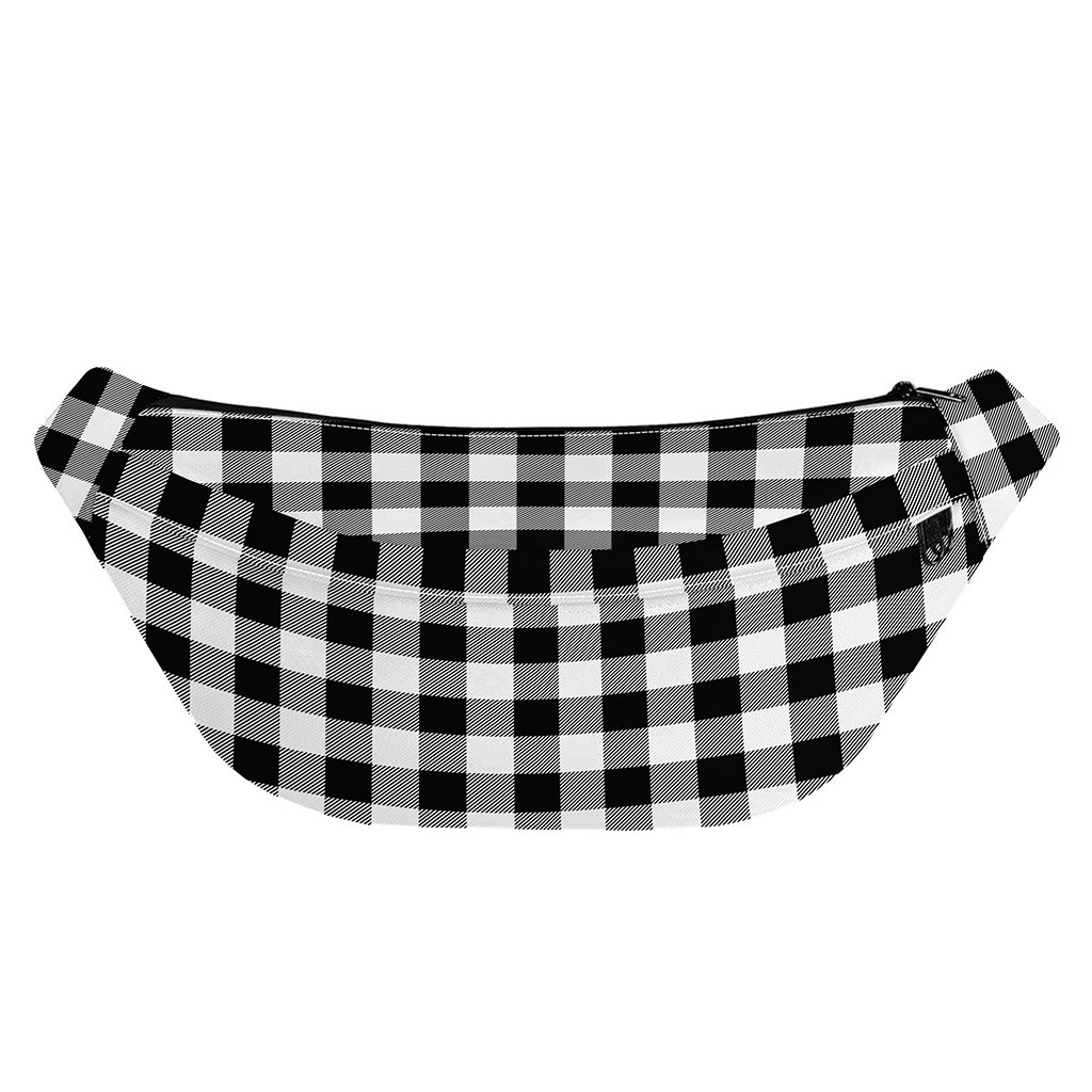 Black And White Buffalo Plaid Print Fanny Pack