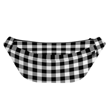 Black And White Buffalo Plaid Print Fanny Pack