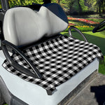 Black And White Buffalo Plaid Print Golf Cart Seat Cover