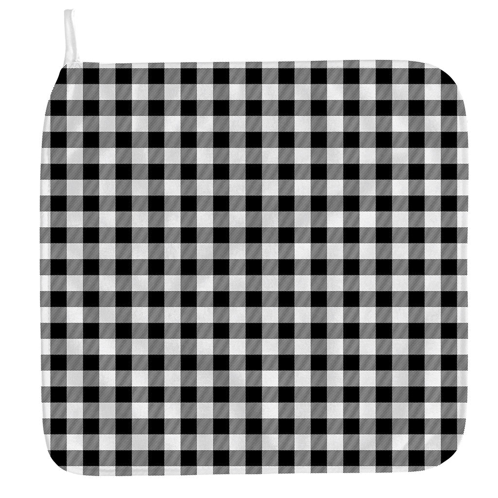 Black And White Buffalo Plaid Print Hand Towel