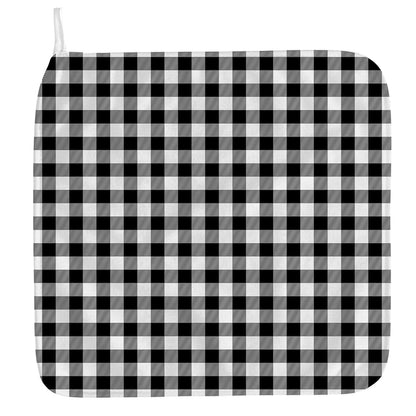 Black And White Buffalo Plaid Print Hand Towel