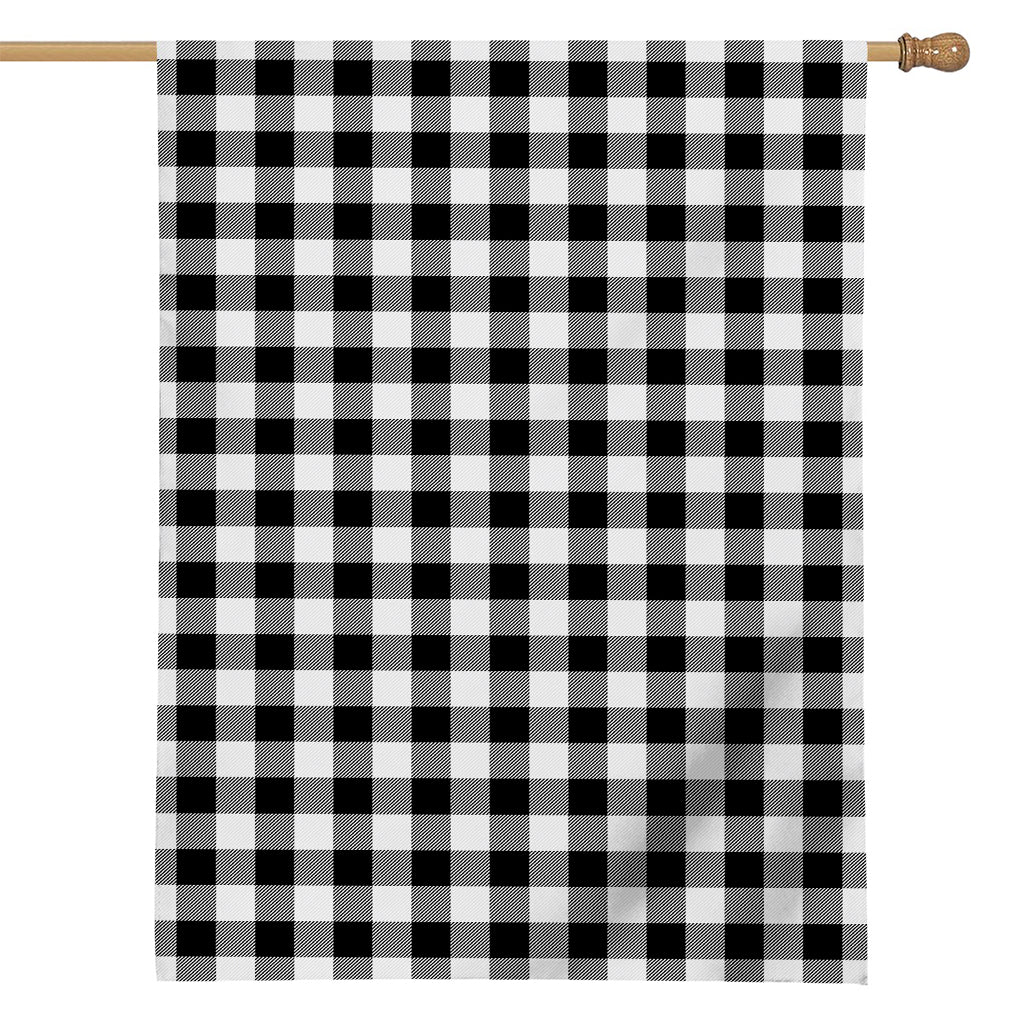 Black And White Buffalo Plaid Print House Flag