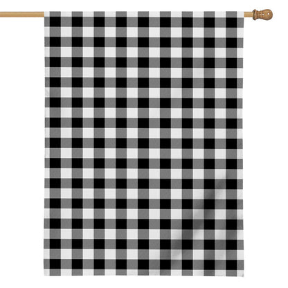 Black And White Buffalo Plaid Print House Flag