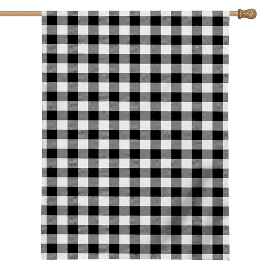 Black And White Buffalo Plaid Print House Flag