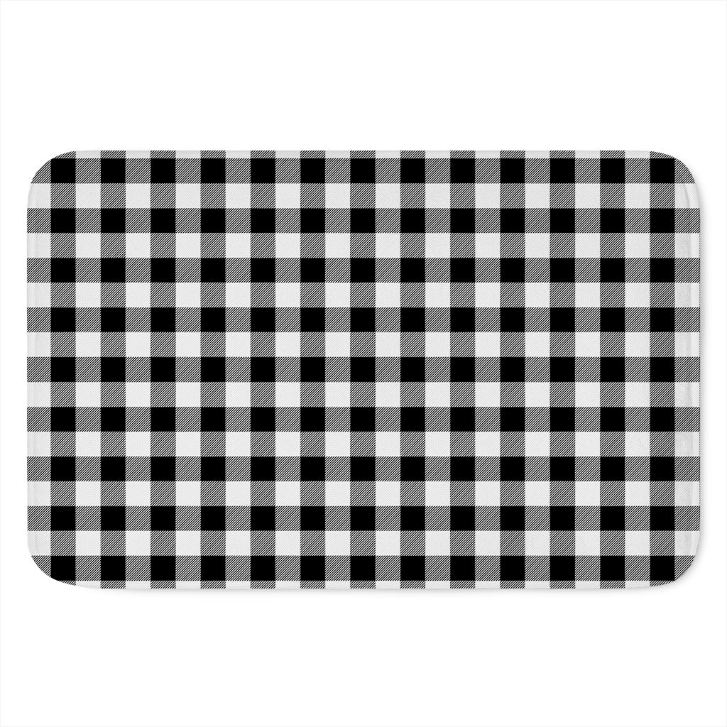 Black And White Buffalo Plaid Print Indoor Door Mat