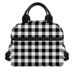 Black And White Buffalo Plaid Print Insulated Lunch Bag