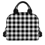 Black And White Buffalo Plaid Print Insulated Lunch Bag