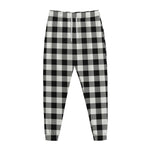 Black And White Buffalo Plaid Print Jogger Pants