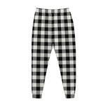 Black And White Buffalo Plaid Print Jogger Pants
