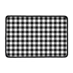 Black And White Buffalo Plaid Print Kitchen Mat