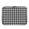 Black And White Buffalo Plaid Print Laptop Sleeve