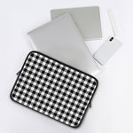 Black And White Buffalo Plaid Print Laptop Sleeve