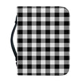 Black And White Buffalo Plaid Print Leather Bible Cover