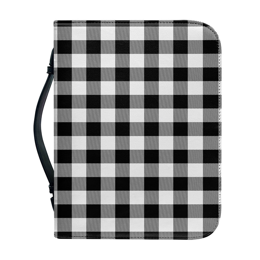 Black And White Buffalo Plaid Print Leather Bible Cover