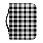 Black And White Buffalo Plaid Print Leather Bible Cover