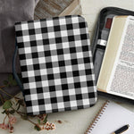 Black And White Buffalo Plaid Print Leather Bible Cover