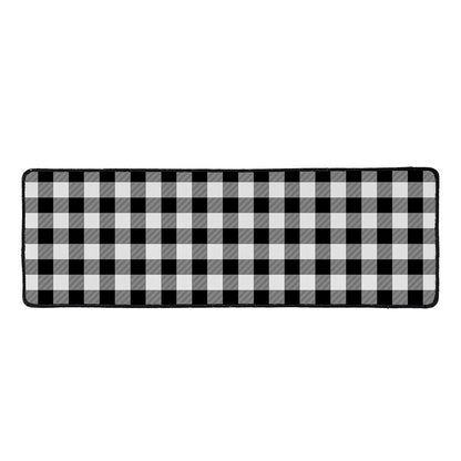 Black And White Buffalo Plaid Print Long Kitchen Mat
