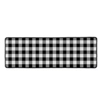 Black And White Buffalo Plaid Print Long Kitchen Mat